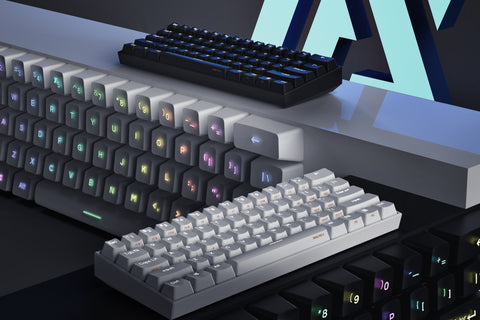 Anne Pro2 60% mechanical keyboard - black and white base 